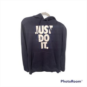 Nike Just Do It  size Medium pullover hooded black sweatshirt